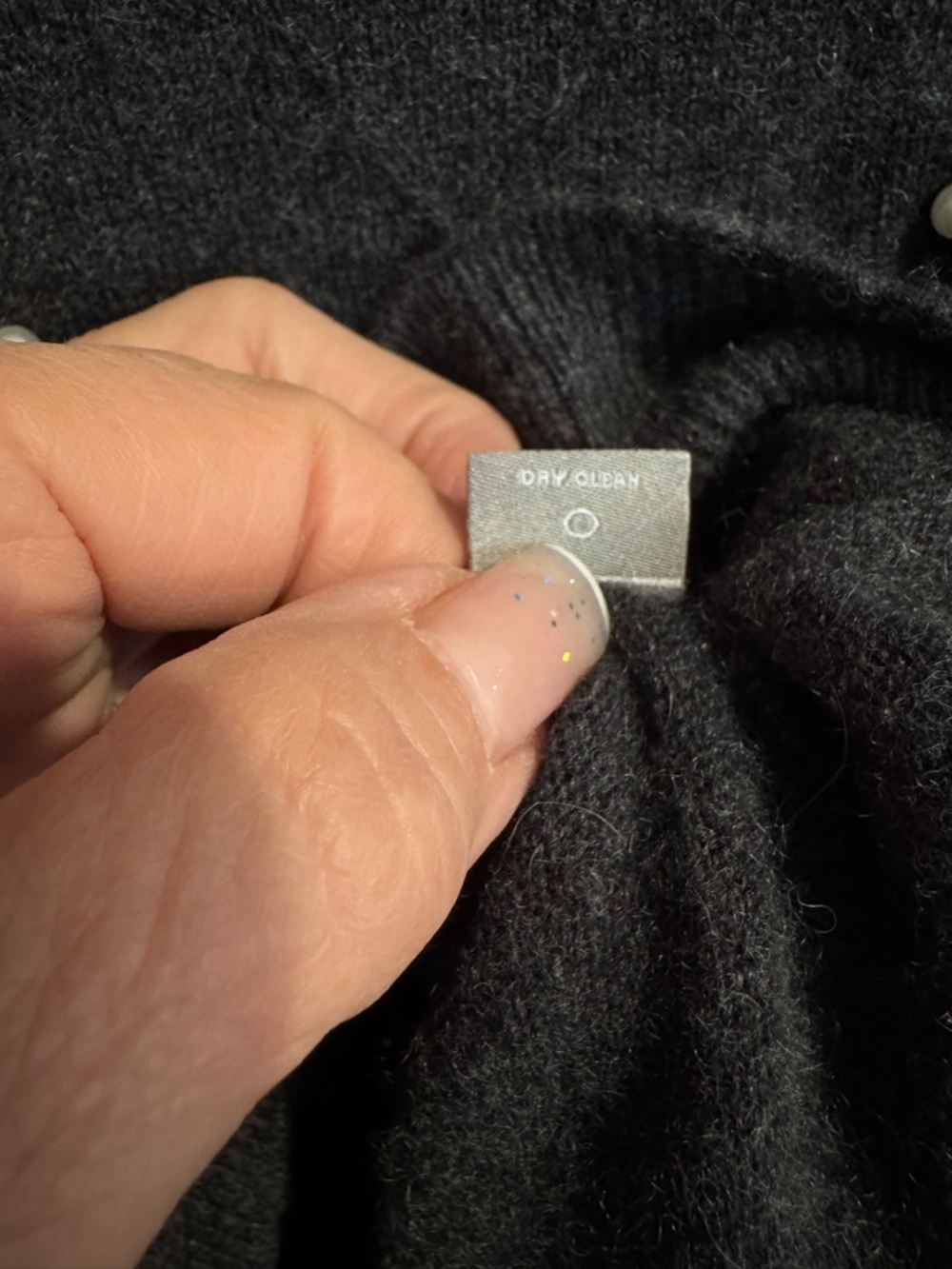 Neiman Marcus Vintage Cashmere Charcoal Pearl-Embellished Crewneck Sweater - Picture 6 of 9